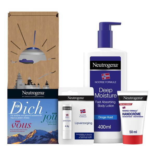 Neutrogena Norwegian Formula Giftset für tiefe Feuchtigkeit und Schutz, Intensivpflege für Haut und Lippen, 3-teilig