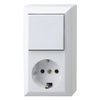 REV 0510156777 PlanoLuxe Surface-Mounted on/Off Switch with Socket, White, A/W-Schalter + Steckdose