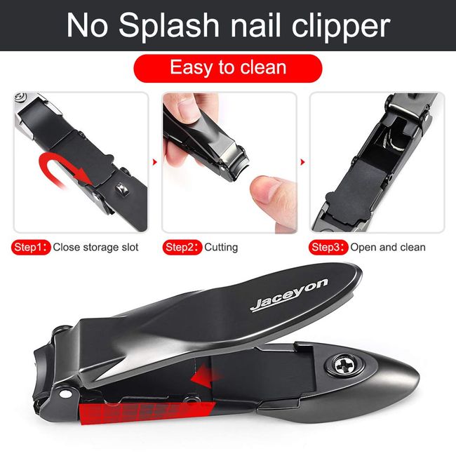 Nail Clippers with Catcher, No Splash Fingernail Clippers for