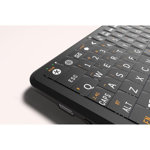 Winmax B1 Mini Wireless Keyboard - 84g Light, 30-Day Battery, (BT/2.4G), Air Mouse Gestures,7 RGB Lighting,64 Retro Clicky Key for Smartphones, PC, Tablet, Laptop TV Box iOS Android Windows Mac