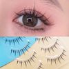 Musegetes False Eyelashes 4D False Eyelashes Natural False Eyelashes Ultra Lightweight Soft Handmade False Eyelashes Cluster Transparent Axis 5 Pairs H22T