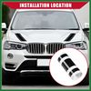 Motoforti Hood Stripe Pattern Sticker/Outer for Car/Durable / 2 Pcs Black Long-lasting