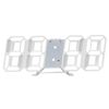 Digital Clock, Table Clock, Alarm Clock, Wall Mounted, 3D Thermometer, LED, Interior, Wall Clock, Stylish, Glowing, Korea (White)