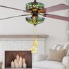 Ceiling Fan Pull Chain Kit - 4PCS 12 Inch Extender With Bulb and Fan Pattern Pendant, Brass Connector (Brass)
