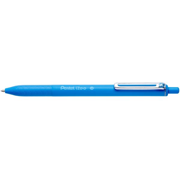 IZEE BALLPOINT RETRACTABLE PEN 1.0MM TIP, SKY BLUE INK, 12 PACK