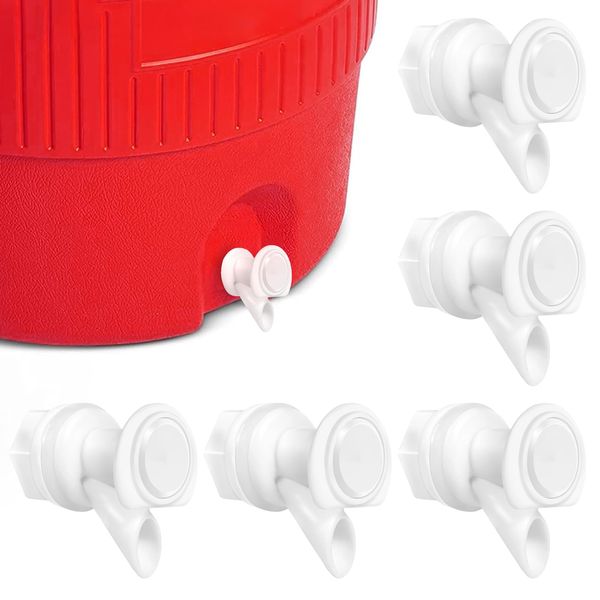 3Pcs Push Button Water Spigot Cooler Spigot Replacement,Compatible with Igloo 2, 3, 5 and 10 Gallon Beverage Coolers,Igloo Cooler Replacement Parts,Durable Spigot for 5 Gallon Bucket,BPA Free (White)