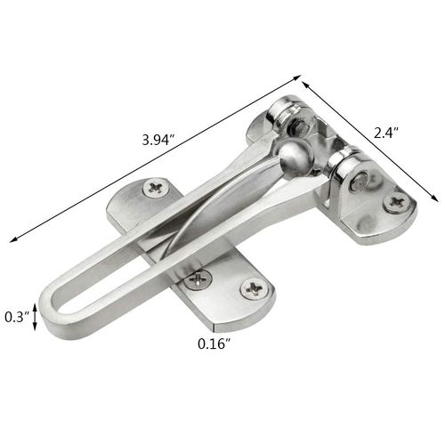 Topbuti Home Security Door Lock, 2 Pack Latch Guard Clasp Front Door Locks for Kids, Home Reinforcement Lock for Swing-in Doors, Hotel Door Latches, Thicken Solid Aluminium Alloy, Satin Nickel
