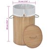 CHARMMA Laundry Bin Round Natural,Laundry Baskets-242723