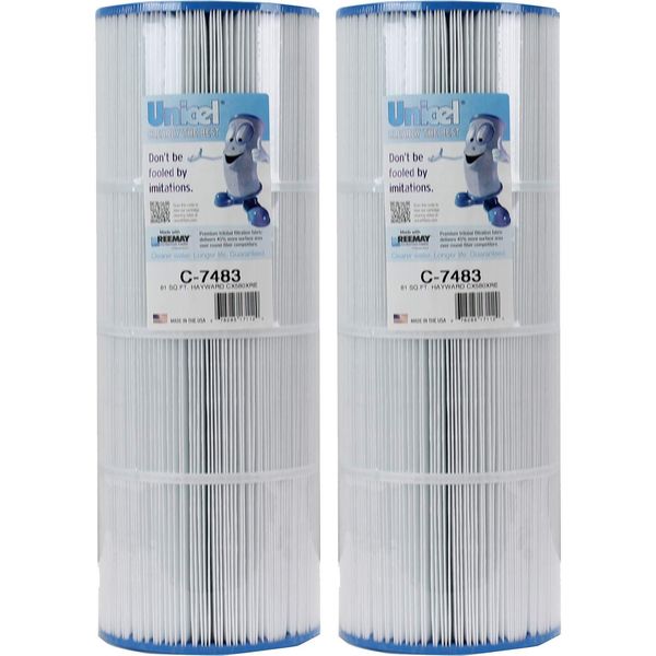 Unicel C-7483 81 Square Foot Media Replacement Pool Filter Cartridge with 176 Pleats, Compatible with Hayward Pool Products (2 Pack)