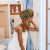1 Piece Shower Cap Reusable Bath Cap, Double Thickening Waterproof Shower Cap (Leopard Print)