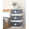 3-Pack Grey Foldable Storage Container with Door Collapsible Storage Bins