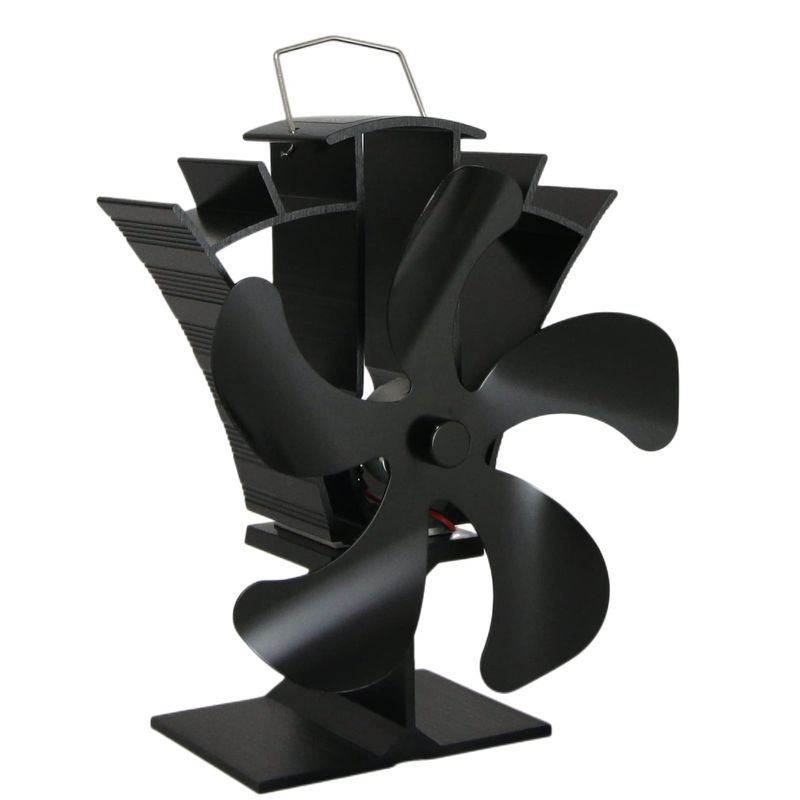 Tomersun 5 Blades Log Burner Fan Mini Wood Stove Fan Heat Powered Fans ...