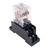WANGCL 2PCS Mini AC 12V Relay Electromagnetic Switch 8Pin DPDT Relay 2NO+2NC with Socket Base LED Indicator