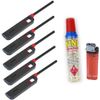 7 Pack Refillable Lighter for Kitchen Camping Grilling BBQ Home Adjustable Flame W/Wing .32oz Refill