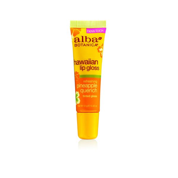 Alba Botanica Hawaiian, Pineapple Quench Tinted Lip Gloss, 0.42 Ounce (Pack of 4)