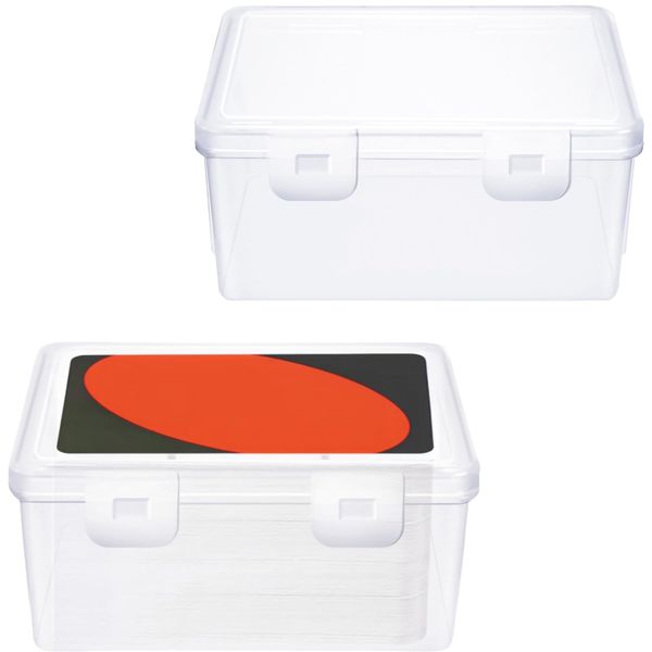 ZERUIDM 2 Pcs Plastic Playing Cards Case for UNO, Clear High Capacity Playing Card Box Holder Storage