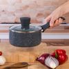 Kitchen Essentials 16cm Non-Stick Nightfall Stone Blue Marble Saucepan & Lid