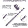 20Pcs 3/16"X 3-1/2" Masonry Drill Bits Carbide Tipped Tapcon Half Flat Shank 