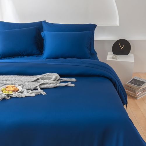 Oasis Bamboo Duvet Cover Set Cooling (Navy, King/Cal King)