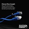 rhinocables Flat Ethernet Cat5e Network Patch Cable Slim Thin Low Profile LAN Patch Internet Lead for Xbox, PS4, Modem, Router, PC, Smart TV, Android Box 'Blue, 15m'