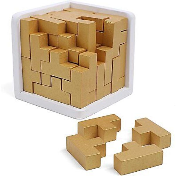 Original 3D Wooden Brain Teaser Puzzle: Engaging 3D Puzzle Box for Kids 8-12 ...