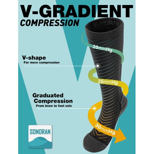 SONORAN Compression Stockings for Men and Women, Class 2 Support Stockings, Compression Socks for Running, Travel