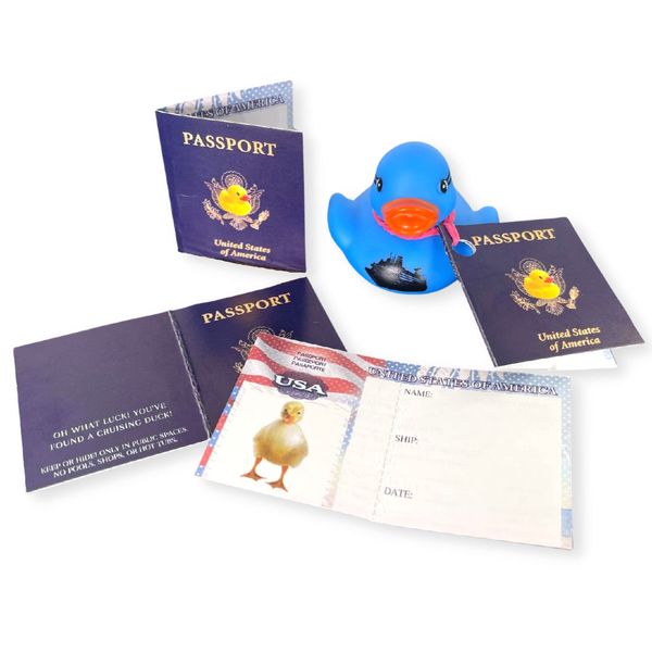 Passport Cruising Ducks Tag for Cruise Ship Game Attach to Rubber Sailing Duck | 50 pk | Mini 2 x 1.75” Hole Punch & Fold DIY Cruise Line Carnival Royal Caribbean What Luck You Found a Cruising Duck