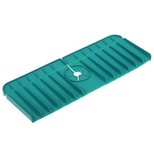 uxcell Kitchen Sink Splash Guard 14.5" x 5.3" Silicone Faucet Pad Faucet Sink Backside Countertop Bathroom Farmhouse RV Green