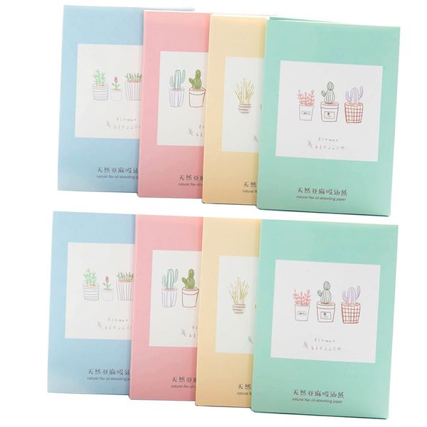 LHQYKHOZ 8 Packs of Portable Oil Blotting Sheets Extractable Makeup Facial Oil Blotting Sheets