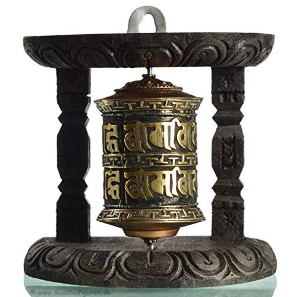 BUDDHAFIGUREN Buddhist Tibetan Wall Prayer Wheel - copper 10 CM