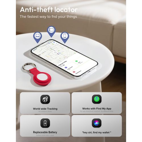 Spotelo Bluetooth Tracker, Item Finder Works with Apple Find My(iOS Only) App, Over 1 Year Battery Life Smart Tracker with Water-Resistant Case, Tracker Tag for Key, Luggage, Schoolbag