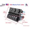 Rocker Toggle ON OFF Switch Panel 6 Gang Circuit Breaker USB