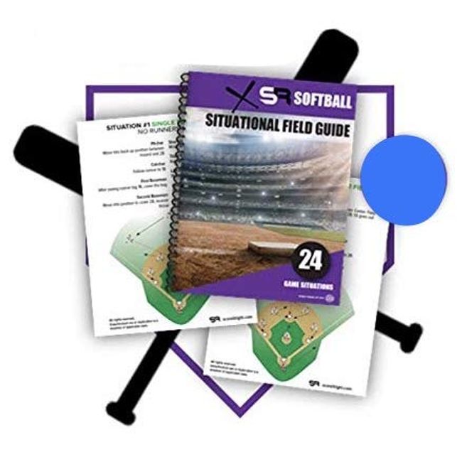 Score It Right Softball Situational Guide – Premium Situational Field Guide for Coaches, Players, Parents – Detailed Softball Field Guide – Thick Cardboard Paper – 24 Game Situations