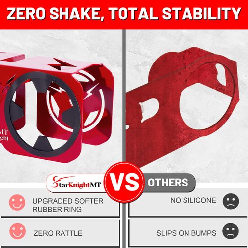 StarknightMT Cup Holder for RZR Passenger Grab Bar, UTV Drink Holder with Upgraded Rubber Fits 18-40oz Cups Compatible with Polaris RZR 1000 XP 14-23, 900 14-20, XP Turbo 16-21, Red