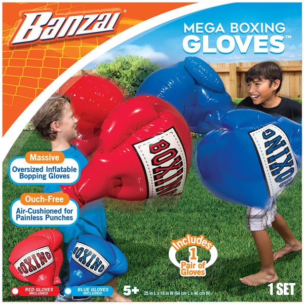 Banzai Kids Inflatable Mega Boxing Gloves 1 Set (Red or Blue)