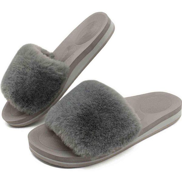 COFACE Women's Slippers, For All Year, Ultra Lightweight, Anti-Slip, TR0512-grey