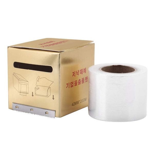 Tattoo Plastic Wrap, Eyebrow Tattoo Plastic Wrap, Preservative Film Tattoo Wrap Semi permanent Eyebrow Lip Tattoo Barrier Tattoo Accessory Make Up Supplies (42mm*200m)