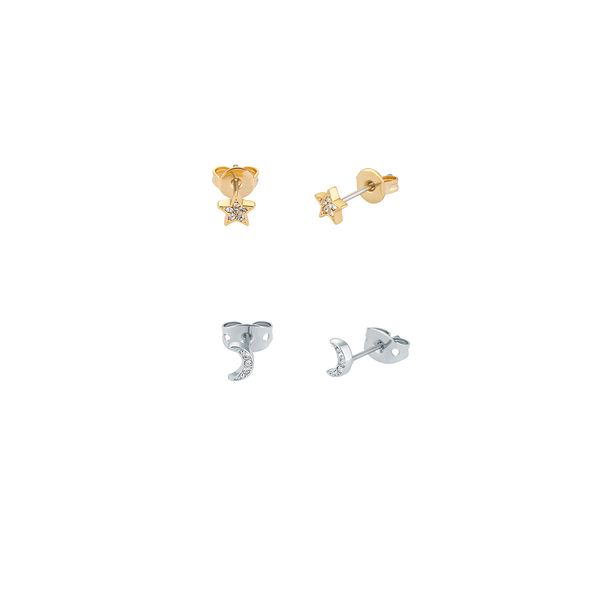 Ted Baker Melanyy Celestial Stud Earring Gift Set (Gold Tone & Silver Tone/ Clear Crystal)