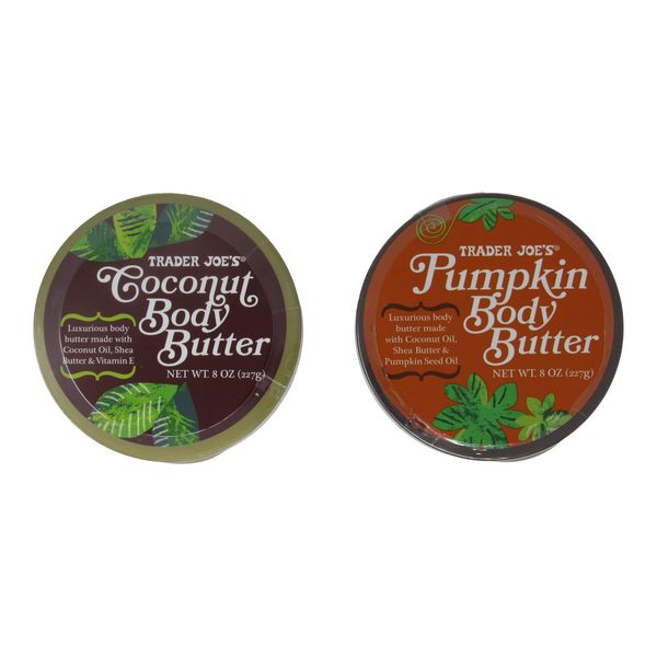 Trader Joe's Pumpkin Body Butter 8 Oz & Coconut Body Butter 8 Oz