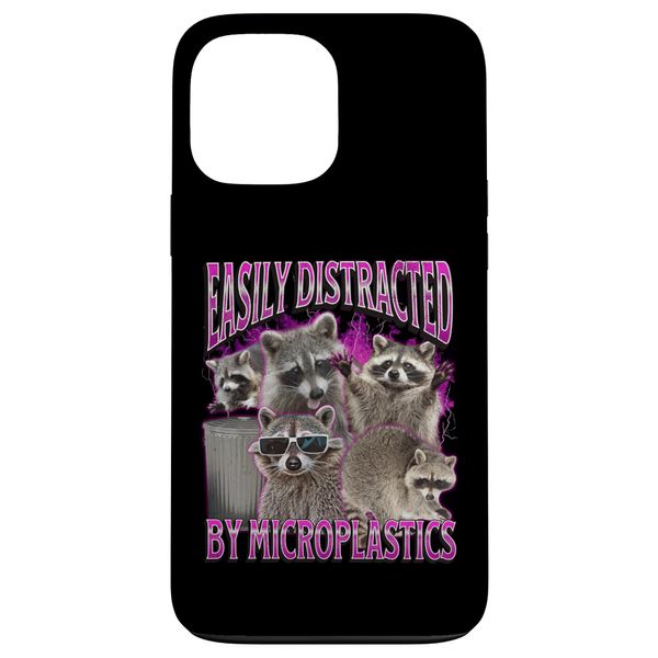 iPhone 13 Pro Max Distracted By Microplastics Funny Raccoon Meme Bootleg Case