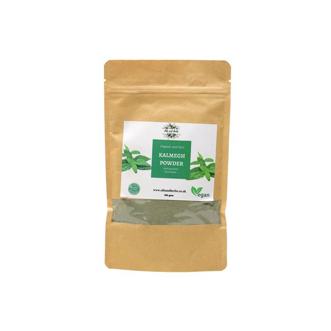 High Strength Organic Kalmegh Powder - Botanical Name : Andrographis Paniculata - Green Chiretta 100% Pure and Natural (100gm)