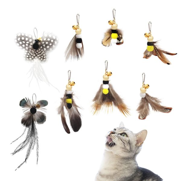 SONGWAY 8pcs Replacement Cat Toy Cat Toy Cat Toy Insect Butterfly Flying Bug