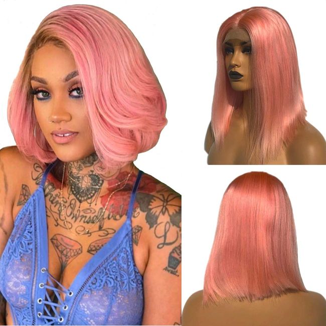 Natural Straight Hair in Light Pink