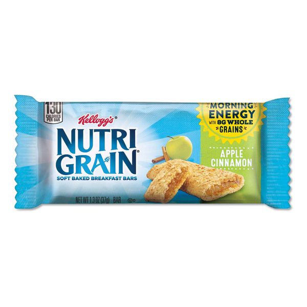 Kelloggs Nutri-Grain Cereal Bars, Apple-Cinnamon, Indv Wrapped 1.5oz Bar, 16/bx