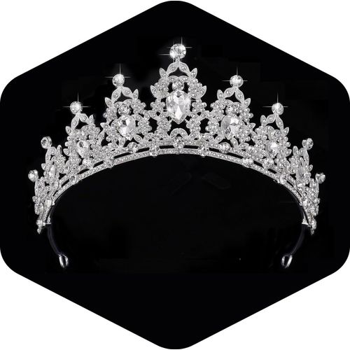 Kamirola - Queen Crown and Tiaras Princess Crown for Women and Girls Crystal Headbands for Bridal, Princess for Wedding and Party（01） (Silver)