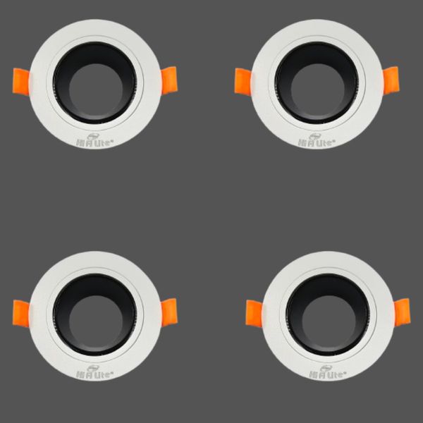 4 x Matt White with Black Insert Tilt Downlight Spotlight Recessed Round Fitting sl35