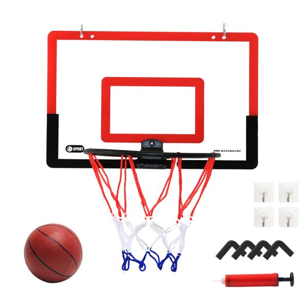 FALOFALO Basketball Basketball Net Basketball Board Wall Hanging Shooting Practice Ball Air Pump Set (Red x Black)