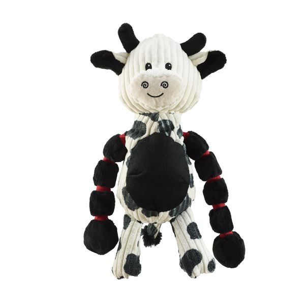 Outward Hound Thunda Tugga Cow Plush & Squeaky Dog Tug Toy