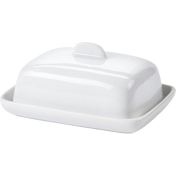 Extra Small Ceramic Mini Butter Serving Single Portion Dish Bowl with Lid (Rectangle)