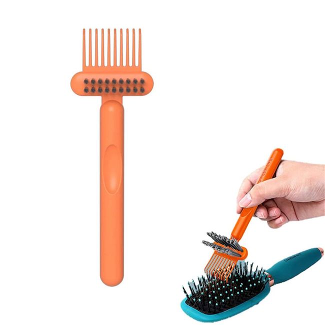 2-In-1 Hair Brush Cleaning Tool Comb Cleaning Brush Comb Cleaner Brush Hair Brush Cleaner Mini Hair Brush Remover Rake for Removing Hair Dust Home and Salon Use